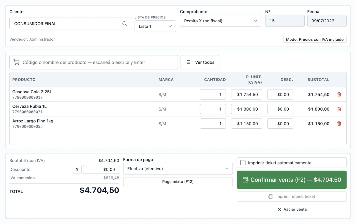 Ventas — Punto de venta